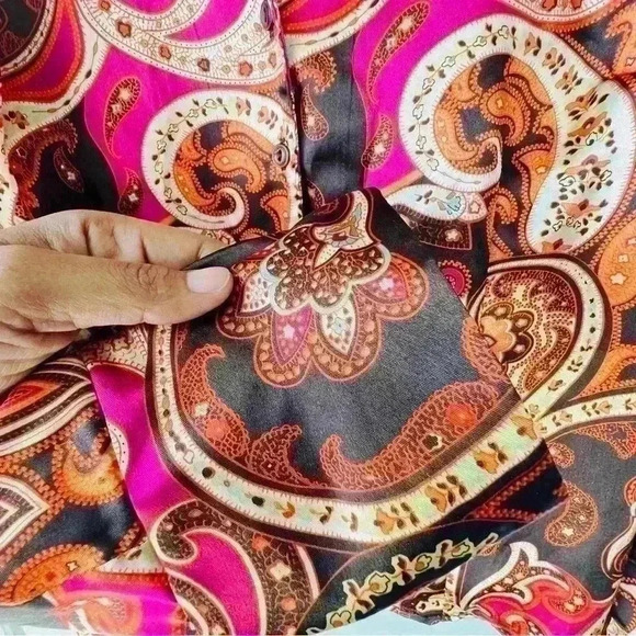 COPY - TAILOR B. MOSS SILKY PINK MAUVE BLOUSE SIZE LARGE - Picture 10 of 12